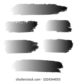 Set of Hand Painted Black Brush Strokes. Vector Grunge Brushes. Vector Frame For Text Modern Art Graphics For Hipsters.  Dirty Artistic Creative Design Elements. Perfect For Logo, Banner.