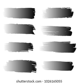 Set of Hand Painted Black Brush Strokes. Vector Grunge Brushes. Vector Frame For Text Modern Art Graphics For Hipsters.  Dirty Artistic Creative Design Elements. Perfect For Logo, Banner.