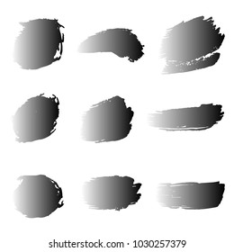 Set of Hand Painted Black Brush Strokes. Vector Grunge Brushes. Vector Frame For Text Modern Art Graphics For Hipsters.  Dirty Artistic Creative Design Elements. Perfect For Logo, Banner.