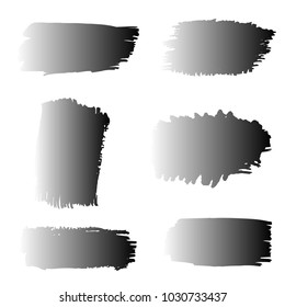 Set of Hand Painted Black Brush Strokes. Vector Grunge Brushes. Vector Frame For Text Modern Art Graphics For Hipsters.  Dirty Artistic Creative Design Elements. Perfect For Logo, Banner.