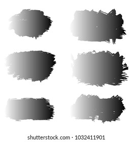 Set of Hand Painted Black Brush Strokes. Vector Grunge Brushes. Vector Frame For Text Modern Art Graphics For Hipsters.  Dirty Artistic Creative Design Elements. Perfect For Logo, Banner.