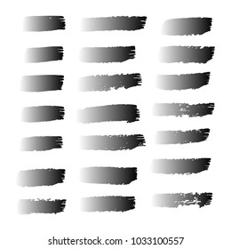 Set of Hand Painted Black Brush Strokes. Vector Grunge Brushes. Vector Frame For Text Modern Art Graphics For Hipsters.  Dirty Artistic Creative Design Elements. Perfect For Logo, Banner.