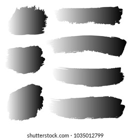 Set of Hand Painted Black Brush Strokes. Vector Grunge Brushes. Vector Frame For Text Modern Art Graphics For Hipsters.  Dirty Artistic Creative Design Elements. Perfect For Logo, Banner.