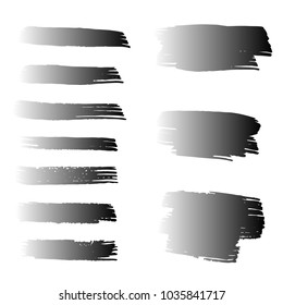 Set of Hand Painted Black Brush Strokes. Vector Grunge Brushes. Vector Frame For Text Modern Art Graphics For Hipsters.  Dirty Artistic Creative Design Elements. Perfect For Logo, Banner.