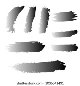 Set of Hand Painted Black Brush Strokes. Vector Grunge Brushes. Vector Frame For Text Modern Art Graphics For Hipsters.  Dirty Artistic Creative Design Elements. Perfect For Logo, Banner.