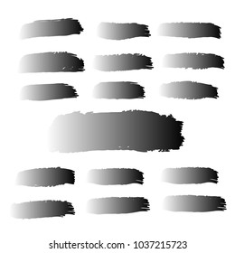 Set of Hand Painted Black Brush Strokes. Vector Grunge Brushes. Vector Frame For Text Modern Art Graphics For Hipsters.  Dirty Artistic Creative Design Elements. Perfect For Logo, Banner.