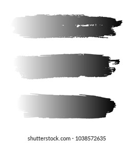 Set of Hand Painted Black Brush Strokes. Vector Grunge Brushes. Vector Frame For Text Modern Art Graphics For Hipsters.  Dirty Artistic Creative Design Elements. Perfect For Logo, Banner.