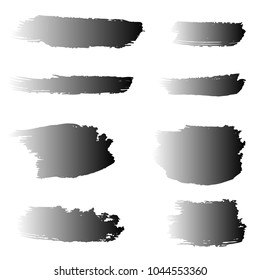 Set of Hand Painted Black Brush Strokes. Vector Grunge Brushes. Vector Frame For Text Modern Art Graphics For Hipsters.  Dirty Artistic Creative Design Elements. Perfect For Logo, Banner.