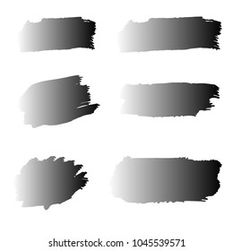 Set of Hand Painted Black Brush Strokes. Vector Grunge Brushes. Vector Frame For Text Modern Art Graphics For Hipsters.  Dirty Artistic Creative Design Elements. Perfect For Logo, Banner.