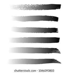 Set of Hand Painted Black Brush Strokes. Vector Grunge Brushes. Vector Frame For Text Modern Art Graphics For Hipsters.  Dirty Artistic Creative Design Elements. Perfect For Logo, Banner.
