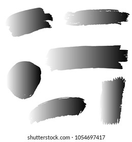 Set of Hand Painted Black Brush Strokes. Vector Grunge Brushes. Vector Frame For Text Modern Art Graphics For Hipsters.  Dirty Artistic Creative Design Elements. Perfect For Logo, Banner.