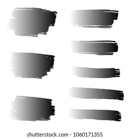 Set of Hand Painted Black Brush Strokes. Vector Grunge Brushes. Vector Frame For Text Modern Art Graphics For Hipsters.  Dirty Artistic Creative Design Elements. Perfect For Logo, Banner.