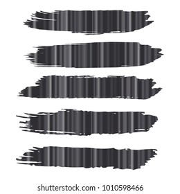 Set of Hand Painted Black stripe Brush Strokes. Vector Grunge Brushes. Vector Frame For Text Modern Art Graphics For Hipsters. Dirty Artistic Creative Design Elements. Perfect For Logo, Banner.