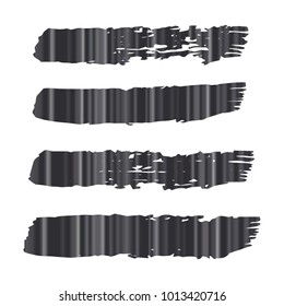 Set of Hand Painted Black stripe Brush Strokes. Vector Grunge Brushes. Vector Frame For Text Modern Art Graphics For Hipsters. Dirty Artistic Creative Design Elements. Perfect For Logo, Banner.