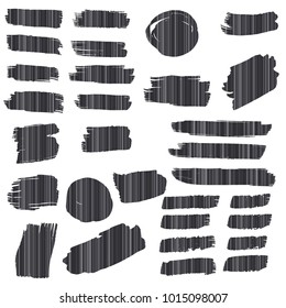 Set of Hand Painted Black stripe Brush Strokes. Vector Grunge Brushes. Vector Frame For Text Modern Art Graphics For Hipsters. Dirty Artistic Creative Design Elements. Perfect For Logo, Banner.