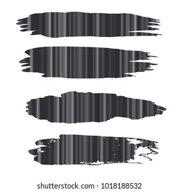 Set of Hand Painted Black stripe Brush Strokes. Vector Grunge Brushes. Vector Frame For Text Modern Art Graphics For Hipsters. Dirty Artistic Creative Design Elements. Perfect For Logo, Banner.