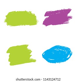 Set of Hand Painted Blue Brush Strokes. Vector Grunge Brushes. Vector Frame For Text Modern Art Graphics For Hipsters. Dirty Artistic Creative Design Elements. Perfect For Logo, Banner.
