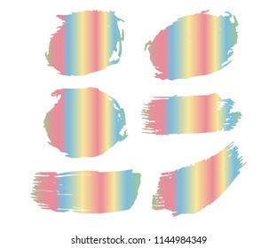 Set of Hand Painted Blue Brush Strokes. Vector Grunge Brushes. Vector Frame For Text Modern Art Graphics For Hipsters. Dirty Artistic Creative Design Elements. Perfect For Logo, Banner.