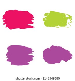 Set of Hand Painted Blue Brush Strokes. Vector Grunge Brushes. Vector Frame For Text Modern Art Graphics For Hipsters. Dirty Artistic Creative Design Elements. Perfect For Logo, Banner.