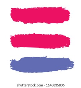 Set of Hand Painted Blue Brush Strokes. Vector Grunge Brushes. Vector Frame For Text Modern Art Graphics For Hipsters. Dirty Artistic Creative Design Elements. Perfect For Logo, Banner.