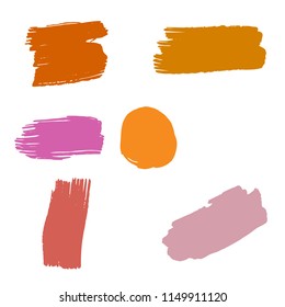 Set of Hand Painted Blue Brush Strokes. Vector Grunge Brushes. Vector Frame For Text Modern Art Graphics For Hipsters. Dirty Artistic Creative Design Elements. Perfect For Logo, Banner.