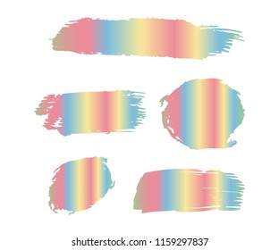 Set of Hand Painted Blue Brush Strokes. Vector Grunge Brushes. Vector Frame For Text Modern Art Graphics For Hipsters. Dirty Artistic Creative Design Elements. Perfect For Logo, Banner.