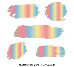 Set of Hand Painted Blue Brush Strokes. Vector Grunge Brushes. Vector Frame For Text Modern Art Graphics For Hipsters. Dirty Artistic Creative Design Elements. Perfect For Logo, Banner.