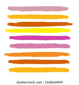Set of Hand Painted Blue Brush Strokes. Vector Grunge Brushes. Vector Frame For Text Modern Art Graphics For Hipsters. Dirty Artistic Creative Design Elements. Perfect For Logo, Banner.