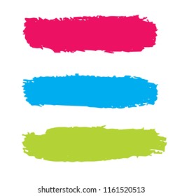 Set of Hand Painted Blue Brush Strokes. Vector Grunge Brushes. Vector Frame For Text Modern Art Graphics For Hipsters. Dirty Artistic Creative Design Elements. Perfect For Logo, Banner.