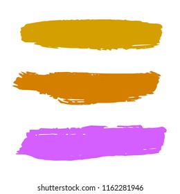 Set of Hand Painted Blue Brush Strokes. Vector Grunge Brushes. Vector Frame For Text Modern Art Graphics For Hipsters. Dirty Artistic Creative Design Elements. Perfect For Logo, Banner.