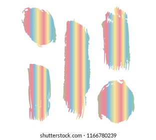 Set of Hand Painted Blue Brush Strokes. Vector Grunge Brushes. Vector Frame For Text Modern Art Graphics For Hipsters. Dirty Artistic Creative Design Elements. Perfect For Logo, Banner.