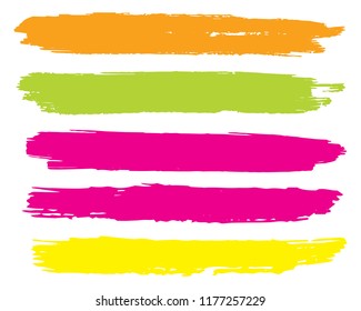 Set of Hand Painted Blue Brush Strokes. Vector Grunge Brushes. Vector Frame For Text Modern Art Graphics For Hipsters. Dirty Artistic Creative Design Elements. Perfect For Logo, Banner.