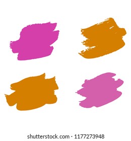 Set of Hand Painted Blue Brush Strokes. Vector Grunge Brushes. Vector Frame For Text Modern Art Graphics For Hipsters. Dirty Artistic Creative Design Elements. Perfect For Logo, Banner.