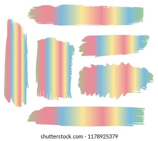 Set of Hand Painted Blue Brush Strokes. Vector Grunge Brushes. Vector Frame For Text Modern Art Graphics For Hipsters. Dirty Artistic Creative Design Elements. Perfect For Logo, Banner.