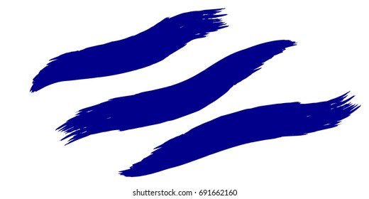 Set of Hand Painted Blue Brush Strokes.Vector Grunge Brushes. Dirty Artistic Design Elements. Creative Design Elements. Perfect For Logo, Banner.