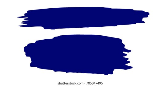 Set of Hand Painted Blue Brush Strokes.Vector Grunge Brushes. Dirty Artistic Design Elements. Creative Design Elements. Perfect For Logo, Banner.