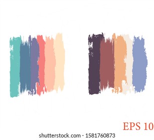 Set of Hand Painted  Brush Strokes.  Grunge Brushes.  Frame For Text Modern Art Graphics. Creative Design Elements.  Logo, Banner.