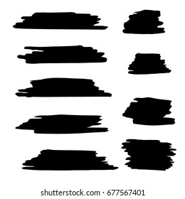 Set of Hand Painted Brush Strokes. Vector Grunge Brushes. Dirty Artistic Design Elements. Creative Design Elements.