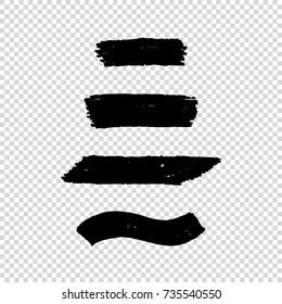 Set of Hand Painted Brush Strokes. Vector Grunge Brushes. Dirty Artistic Design Elements. Vector illustration.