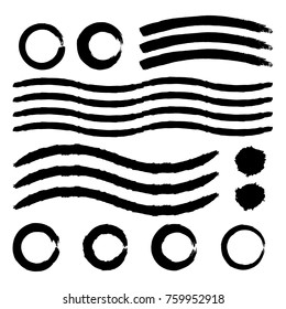 Set of Hand Painted Brush Strokes. Watercolor Brush Strokes. Vector illustration.