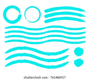 Set of Hand Painted Brush Strokes. Watercolor Brush Strokes. Vector illustration.