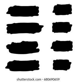 Set of Hand Painted Brush Strokes.Vector Grunge Brushes. Dirty Artistic Design Elements. Creative Design Elements.