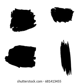 Set of Hand Painted Brush Strokes.Vector Grunge Brushes. Dirty Artistic Design Elements. Creative Design Elements.