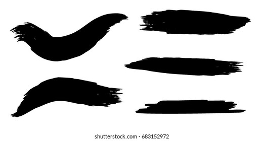 Set of Hand Painted Brush Strokes.Vector Grunge Brushes. Dirty Artistic Design Elements. Creative Design Elements.
