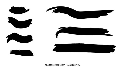 Set of Hand Painted Brush Strokes.Vector Grunge Brushes. Dirty Artistic Design Elements. Creative Design Elements.