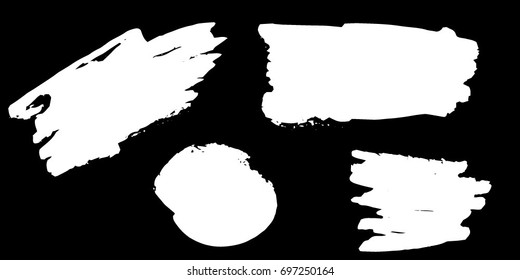 Set of Hand Painted Brush Strokes.Vector Grunge Brushes. Dirty Artistic Design Elements. Creative Design Elements. Perfect For Logo, Banner, Icon.