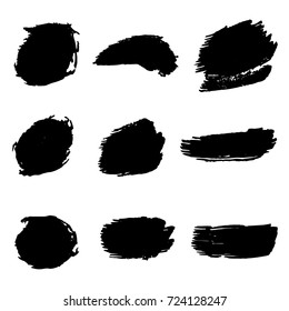 Set of Hand Painted Brush Strokes.Vector Grunge Brushes. Dirty Artistic Design Elements. Creative Design Elements. Perfect For Logo, Banner, Icon.