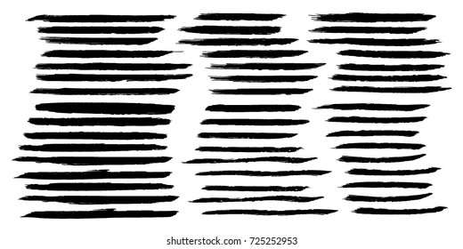 Set of Hand Painted Brush Strokes.Vector Grunge Brushes. Dirty Artistic Design Elements. Creative Design Elements. Perfect For Logo, Banner, Icon.
