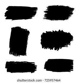 Set of Hand Painted Brush Strokes.Vector Grunge Brushes. Dirty Artistic Design Elements. Creative Design Elements. Perfect For Logo, Banner, Icon.