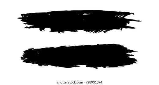 Set of Hand Painted Brush Strokes.Vector Grunge Brushes. Dirty Artistic Design Elements. Creative Design Elements. Perfect For Logo, Banner, Icon.